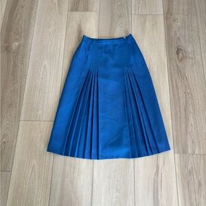 Vintage 90s Corporate Woman royal blue pleated midi skirt officecore secretary